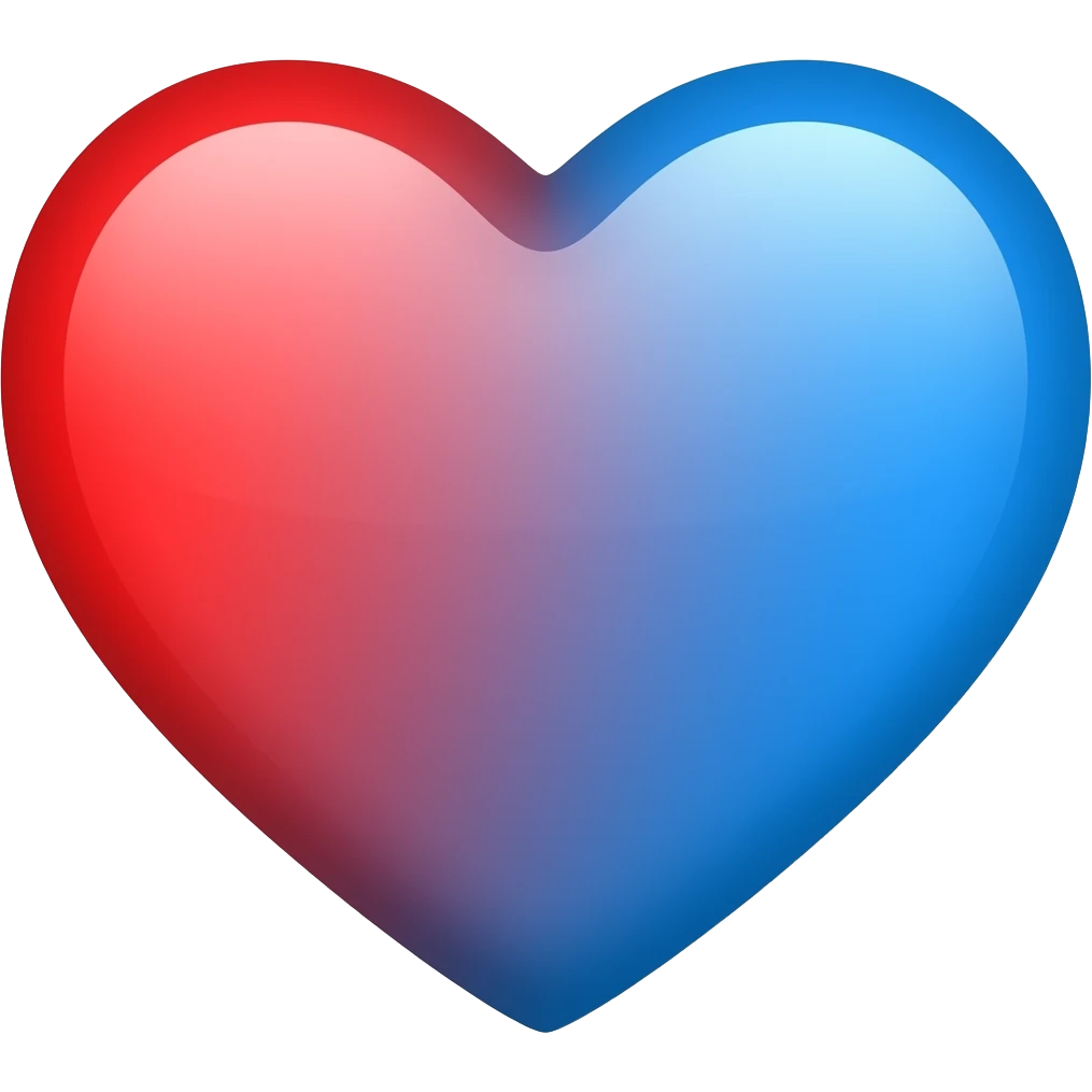 Red and blue combined heart symbol emoji