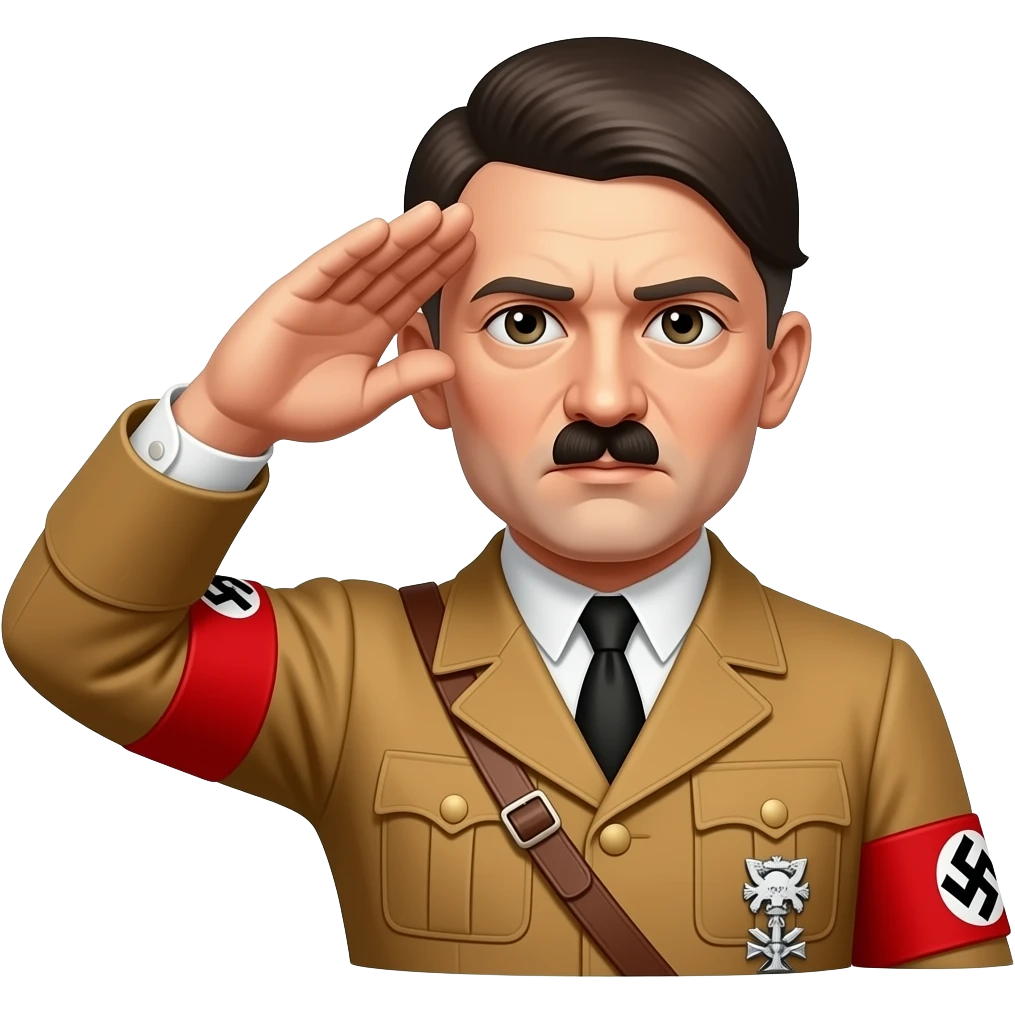 Adolf Hitler doing the Nazi salute emoji