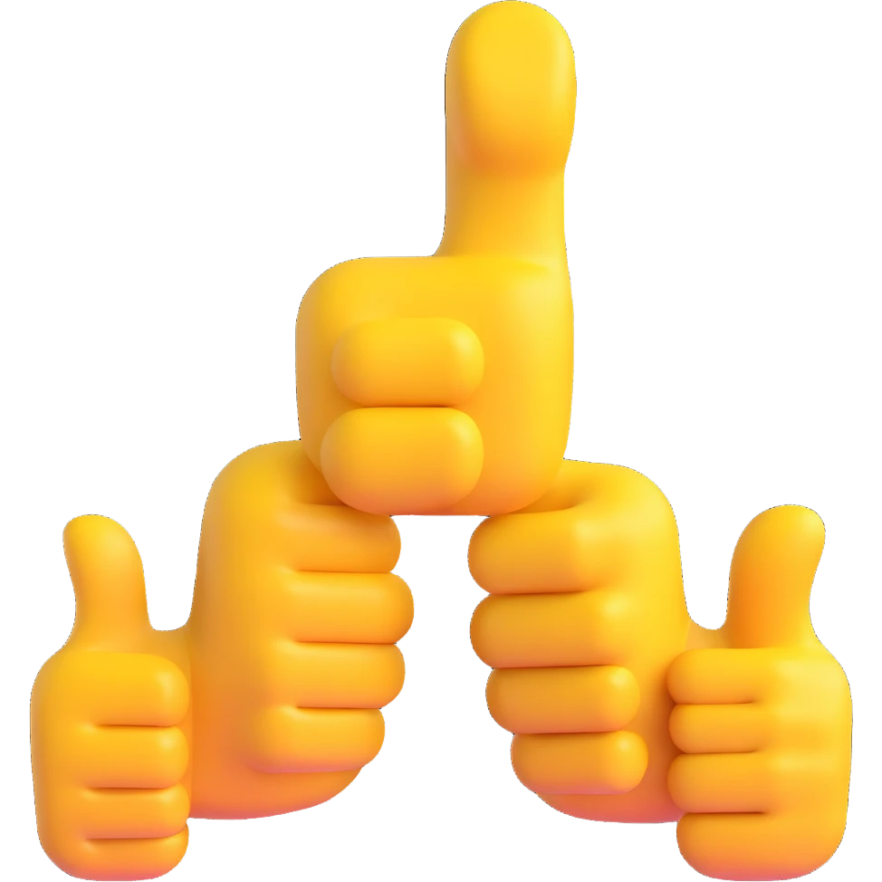 thumbs up emoji, 3D Microsoft style, clear and positive emoji