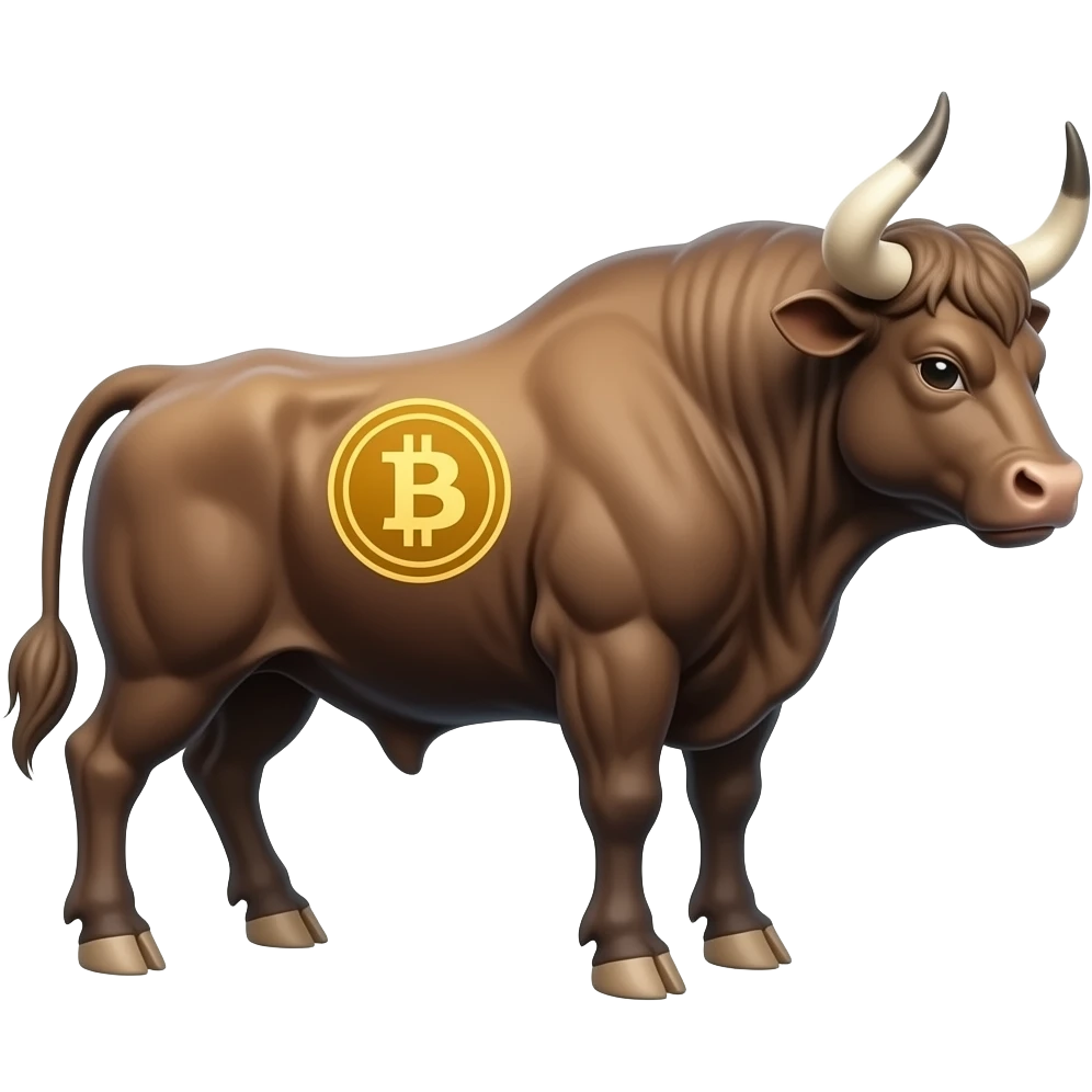 create a bull side profile, facing right, full mascular body  (to indicate bitoin bull market) emoji
