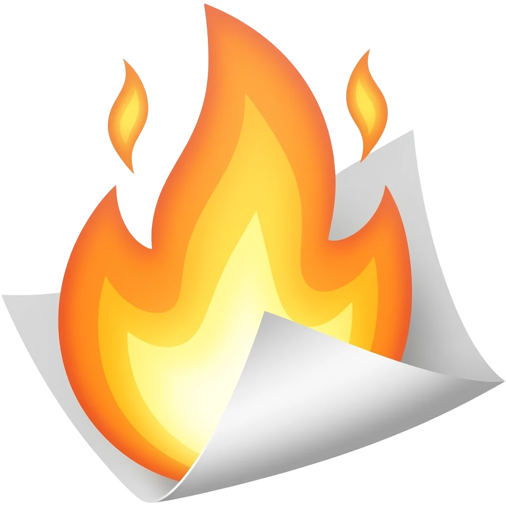 White Paper burning emoji