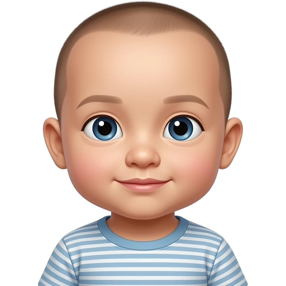 Make an emoji of Leo Chen baby boy, less hair make him look more like a baby emoji