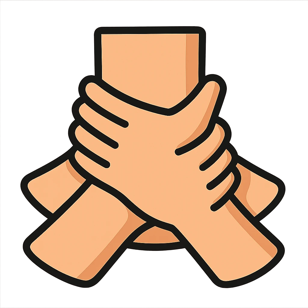 flat toon style hands around throat emoji