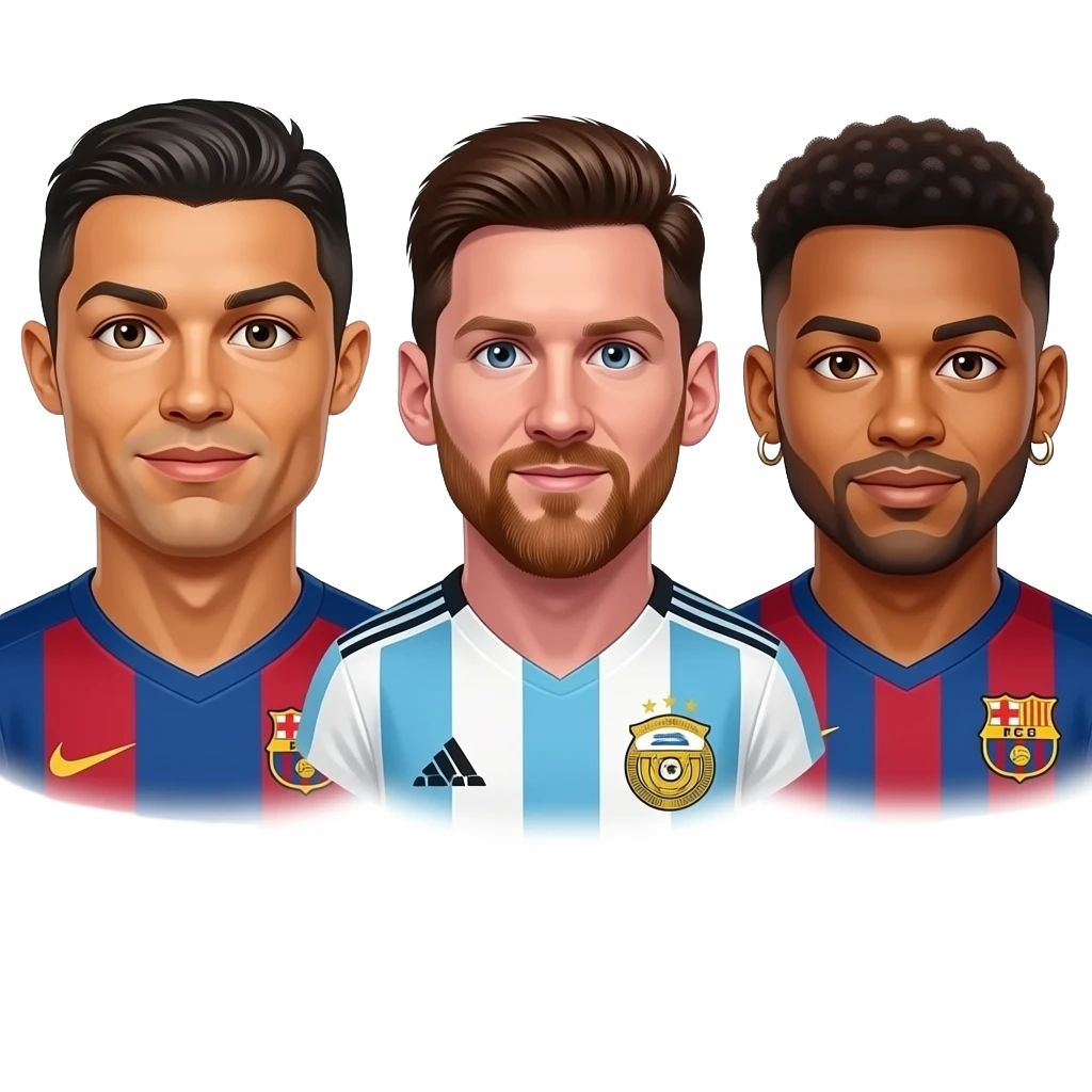 ronaldo and messi and neymar emoji