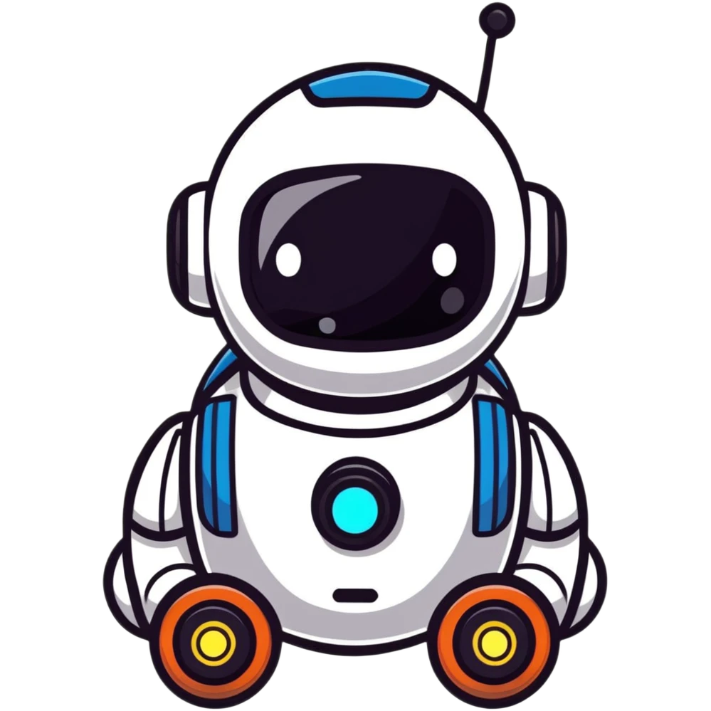 adorable little robot with blinking lights emoji