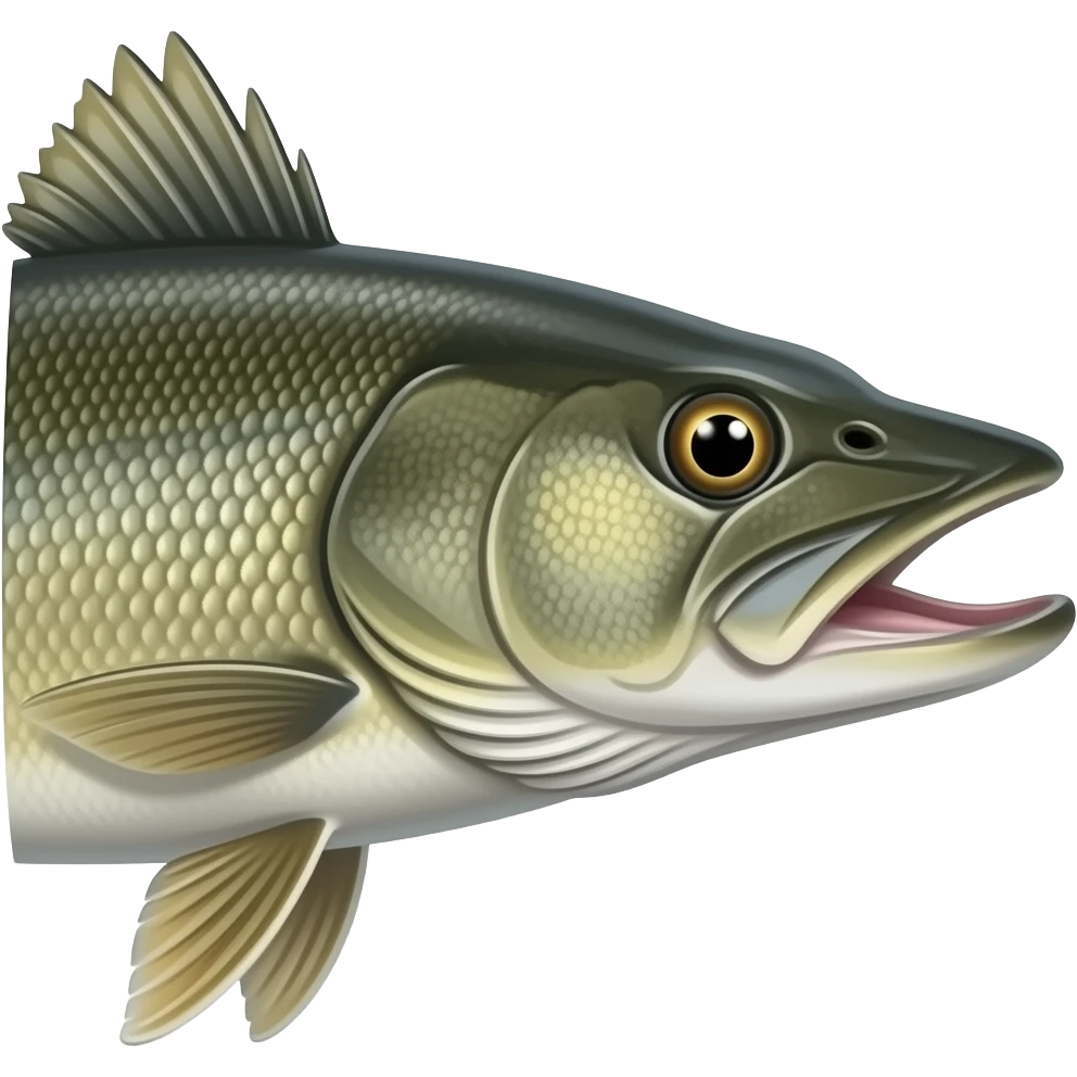 a muskie fish with only half a mouth emoji