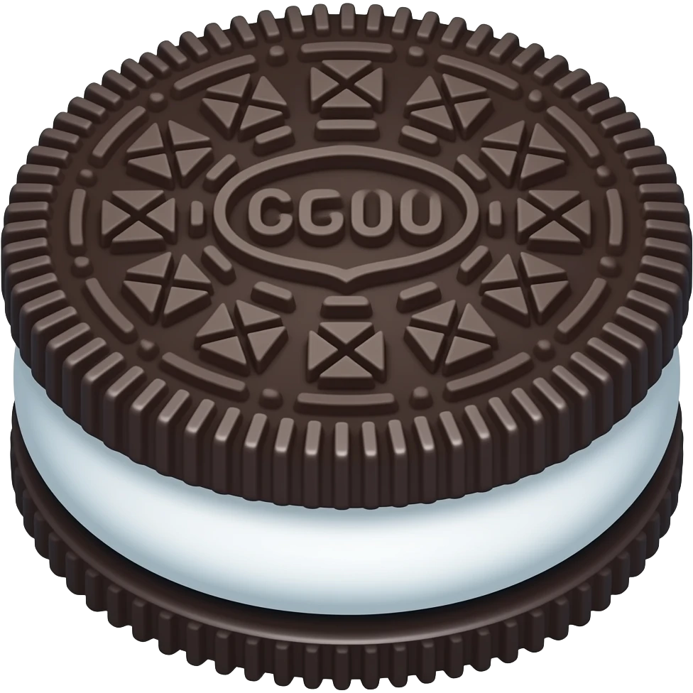 A Oreo with SUPER SUPER DUPER BIG CREAM GIANT CREAM OREO emoji