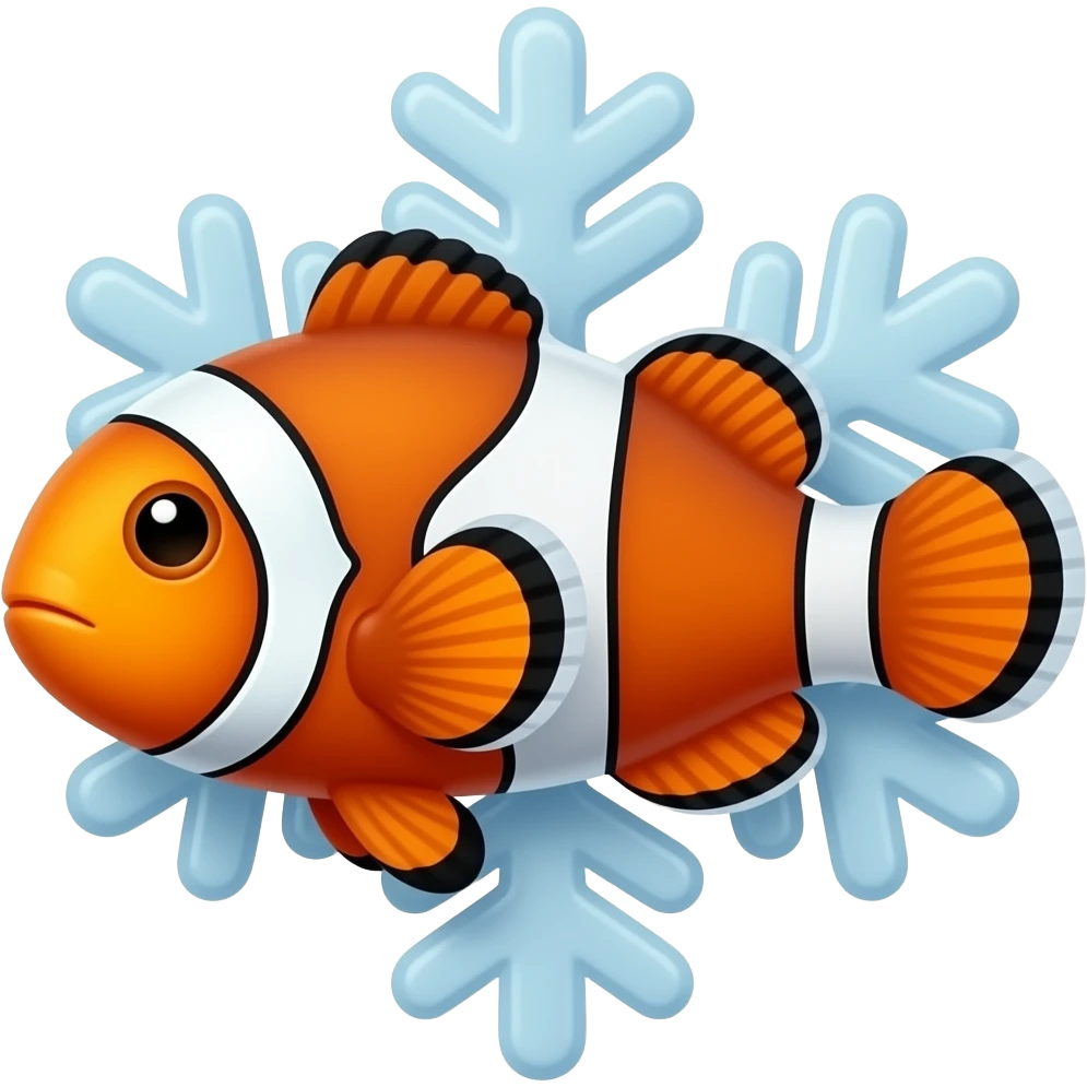 Poisson clown bébé snowflake emoji