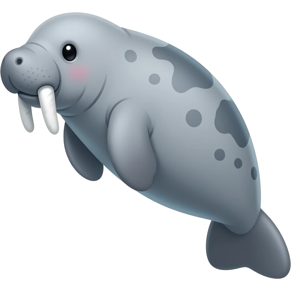 Cartoon 2d manatee emoji