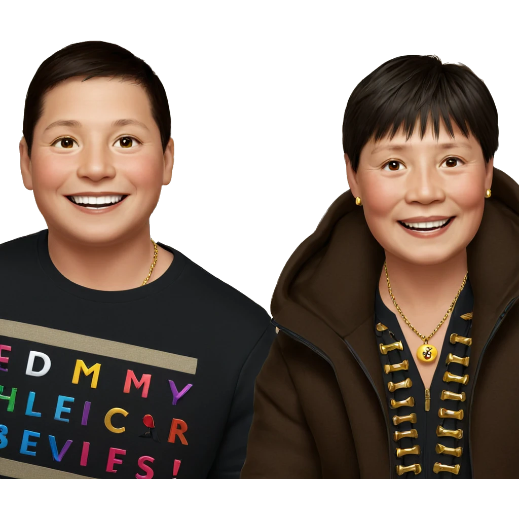 boys with smiles and jewelry emoji