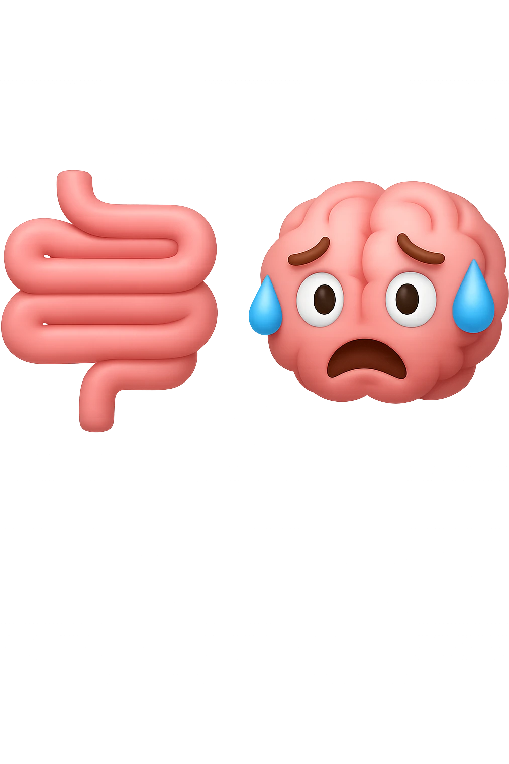 emoji 3d stile iphone di intestino e cervello stressato 3d emoji