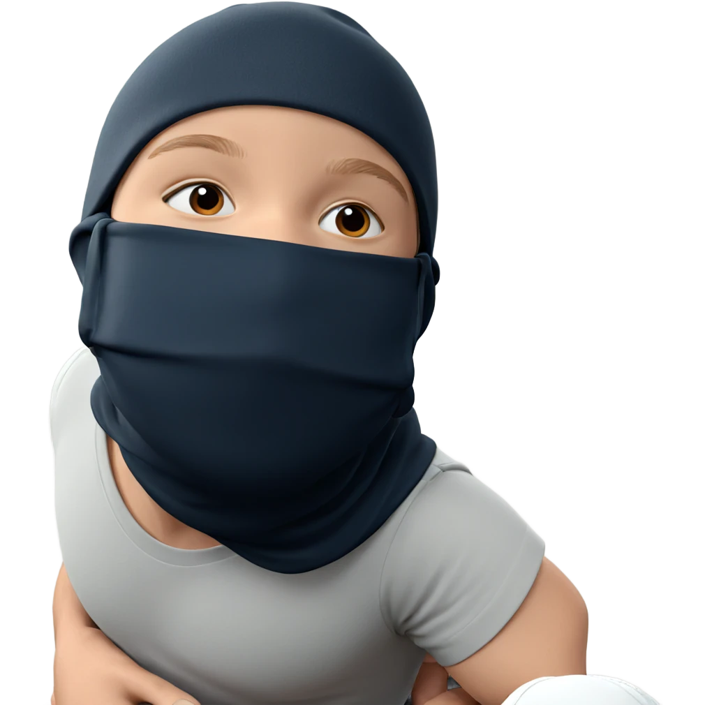 male with hat and mask emoji