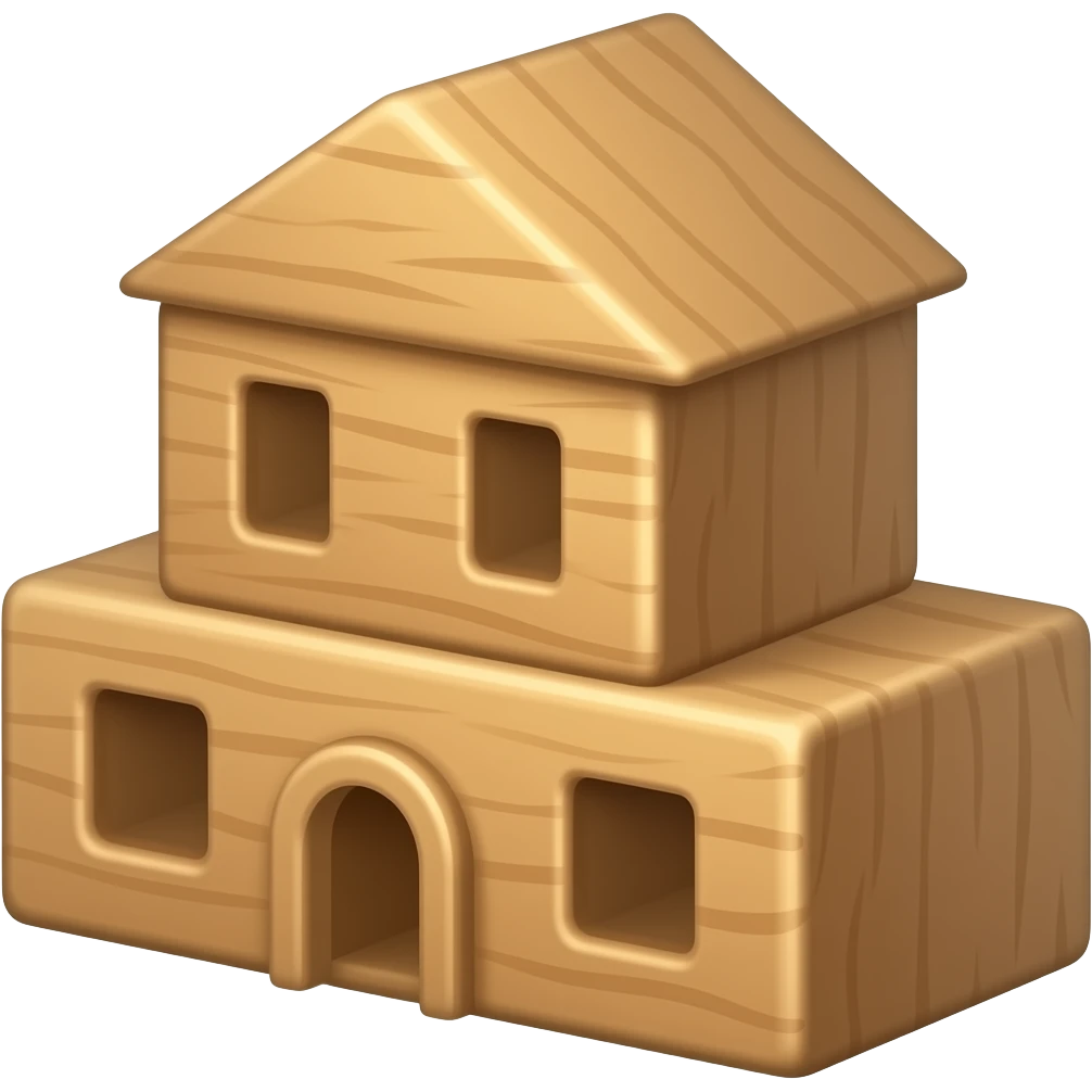 Wooden building blocks emoji