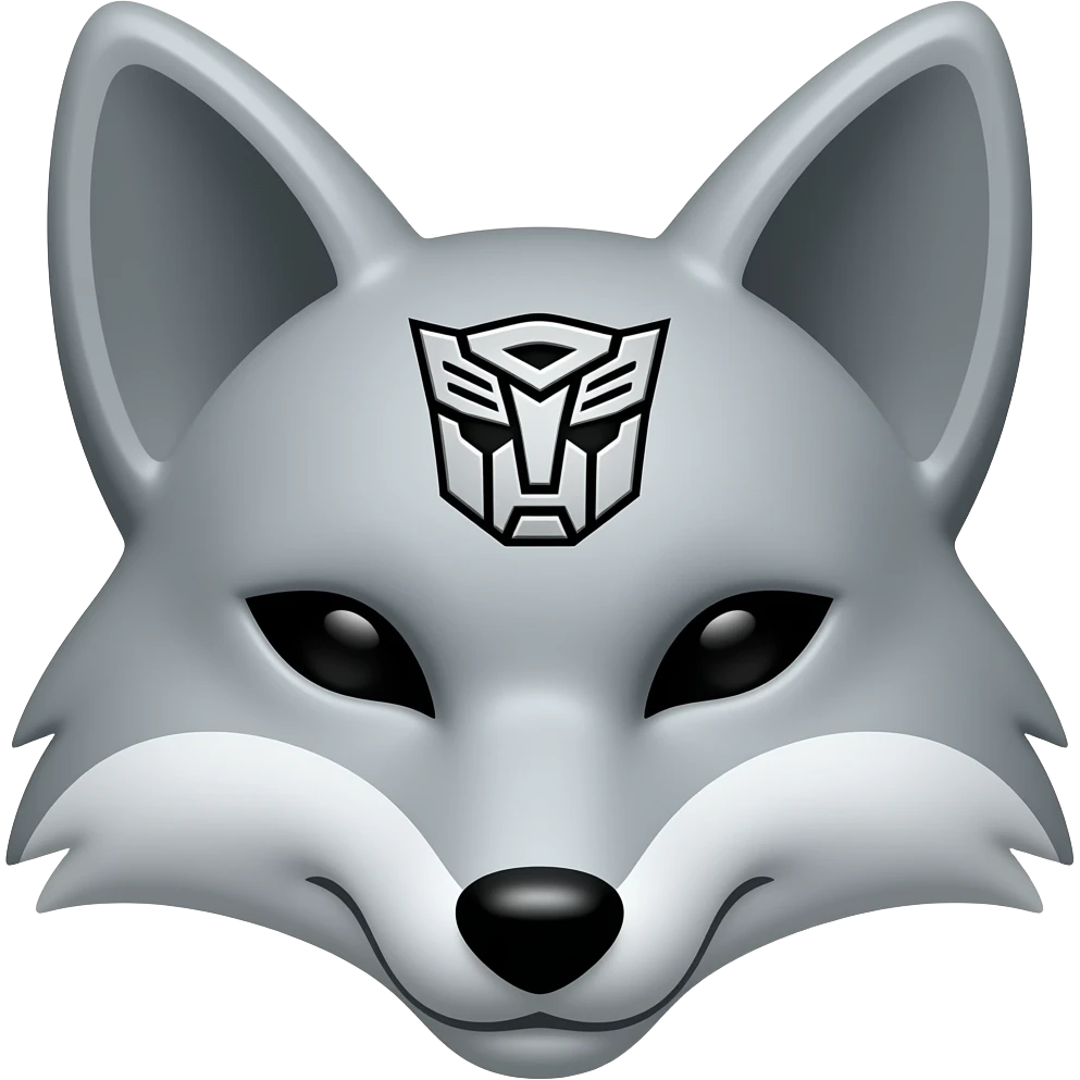 silver fox emoji as decepticon logo emoji