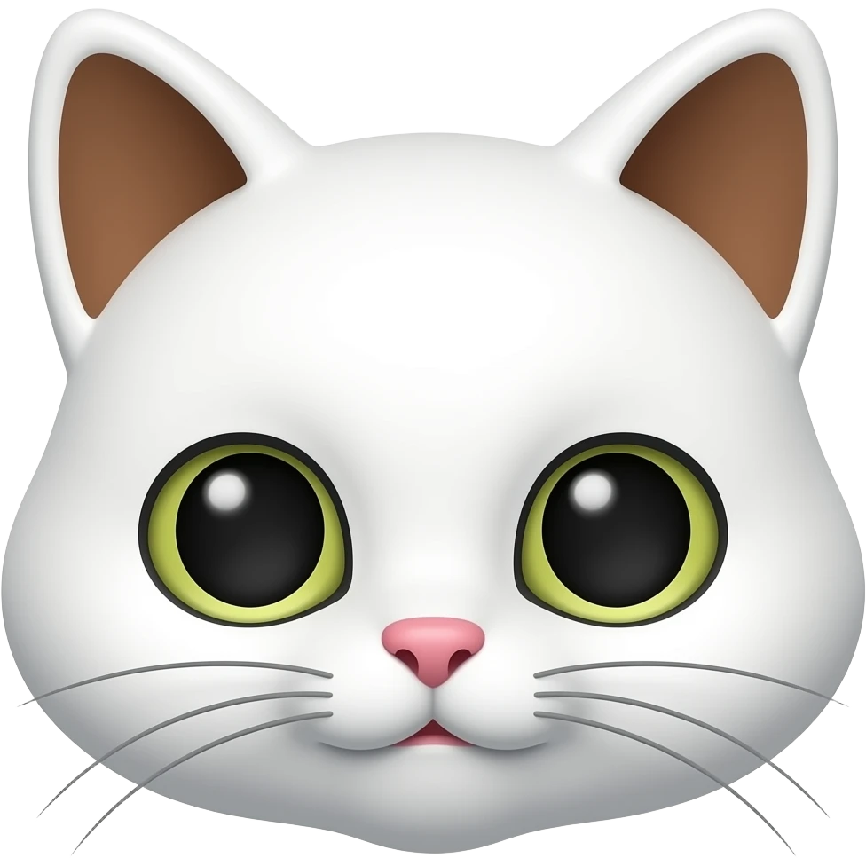 White cat ears with brown inner ears emoji