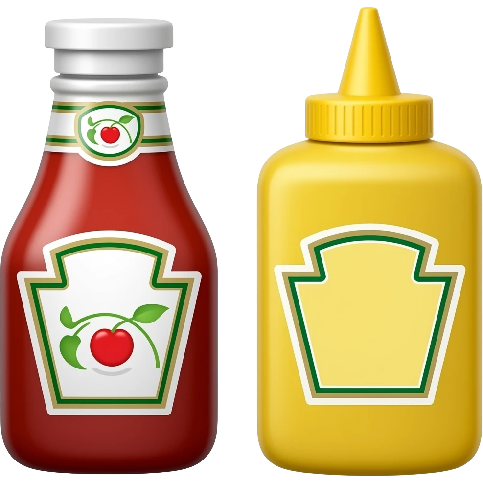 ketchup and mustard bottles emoji
