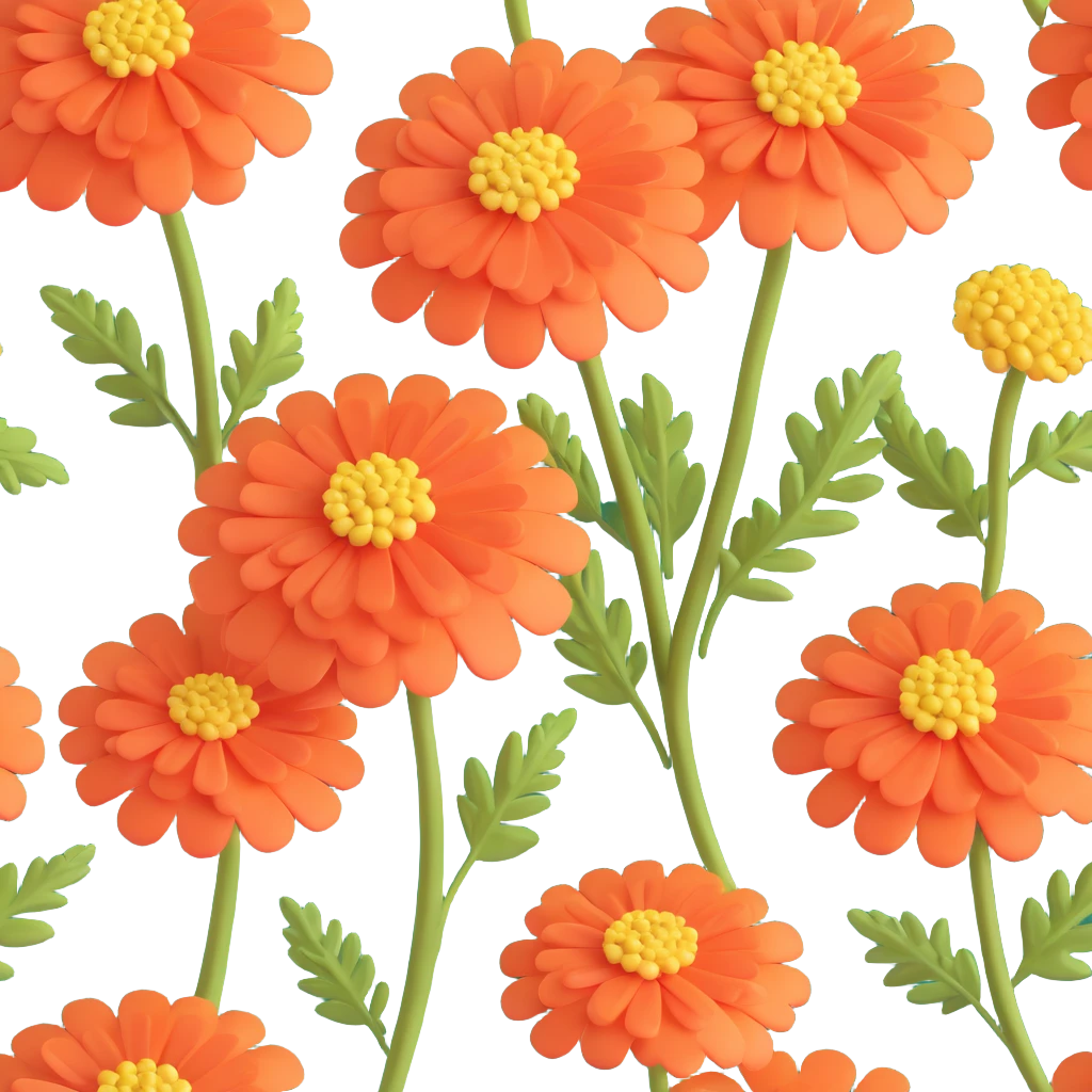 Enhance the 3D iOS cartoon style yarrow flower to be even more voluminous and dimensional, with exaggerated rounded forms and extra depth. Maintain the playful, natural look without any faces or smiles. emoji