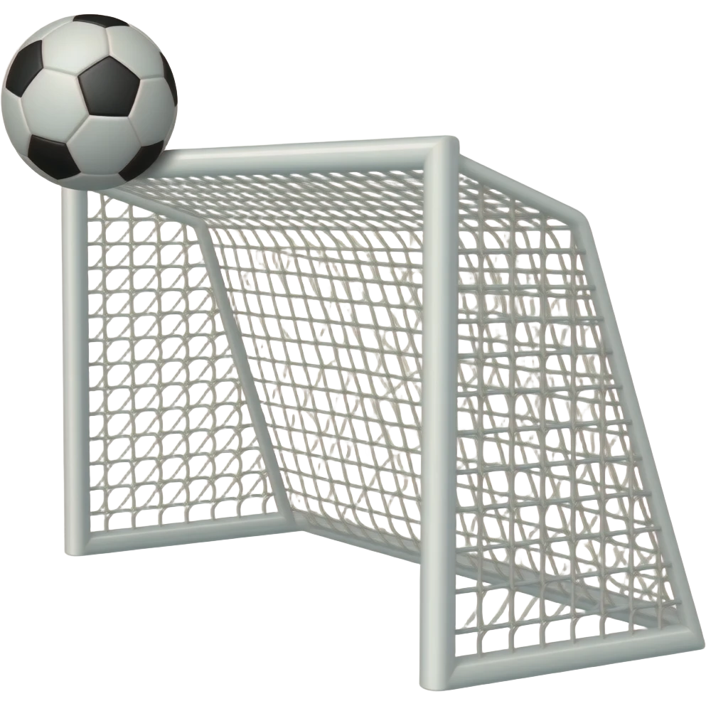 generame un emoji de un arco de futbol con una pelota mas chiquita entrando al angulo superior izquierdo emoji