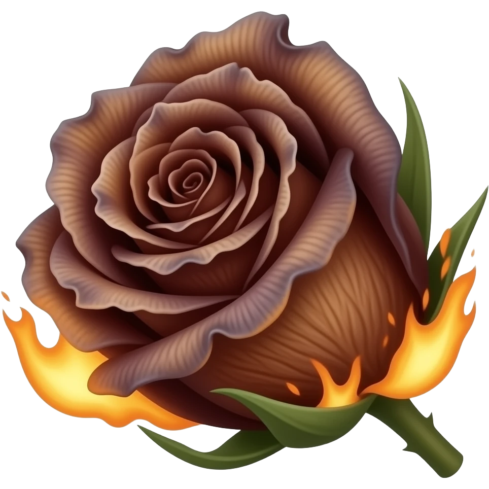 rose fanée avec des épines qui a des pétales qui brûlent emoji