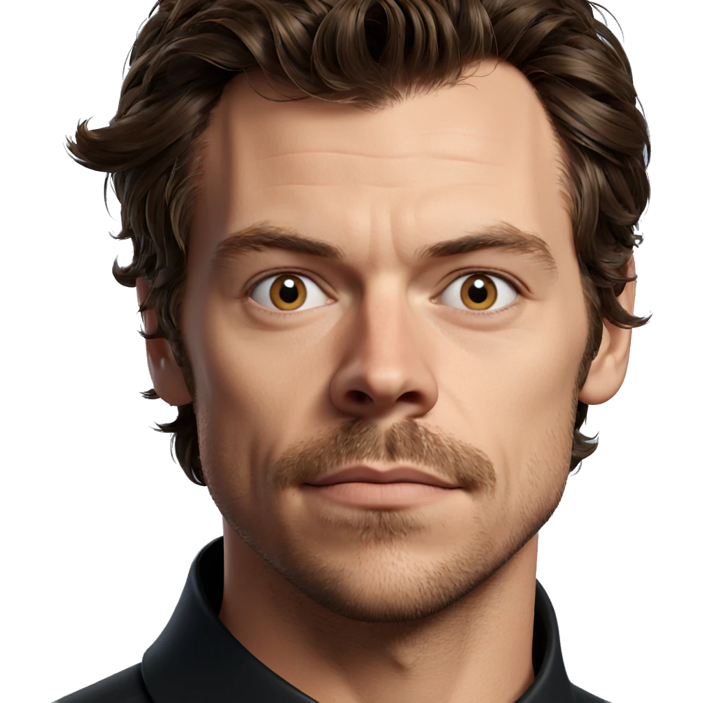 brown-haired man with mustache emoji