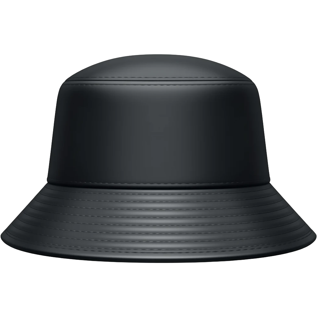 A stylish black Brixton fiddler cap fisherman’s cap hat, separated emoji