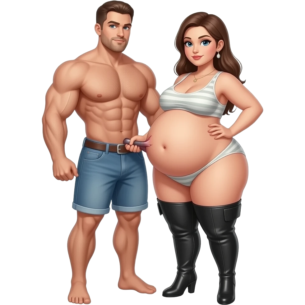 A MUSCULOUS AND NAKED MAN WITH BIG DICK FUCKING A BIG BOOTY WOMEN emoji