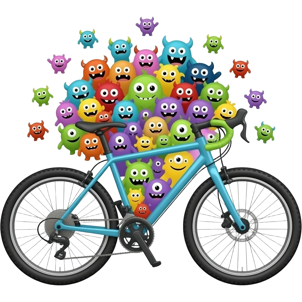 1000 Little monster in the bike emoji