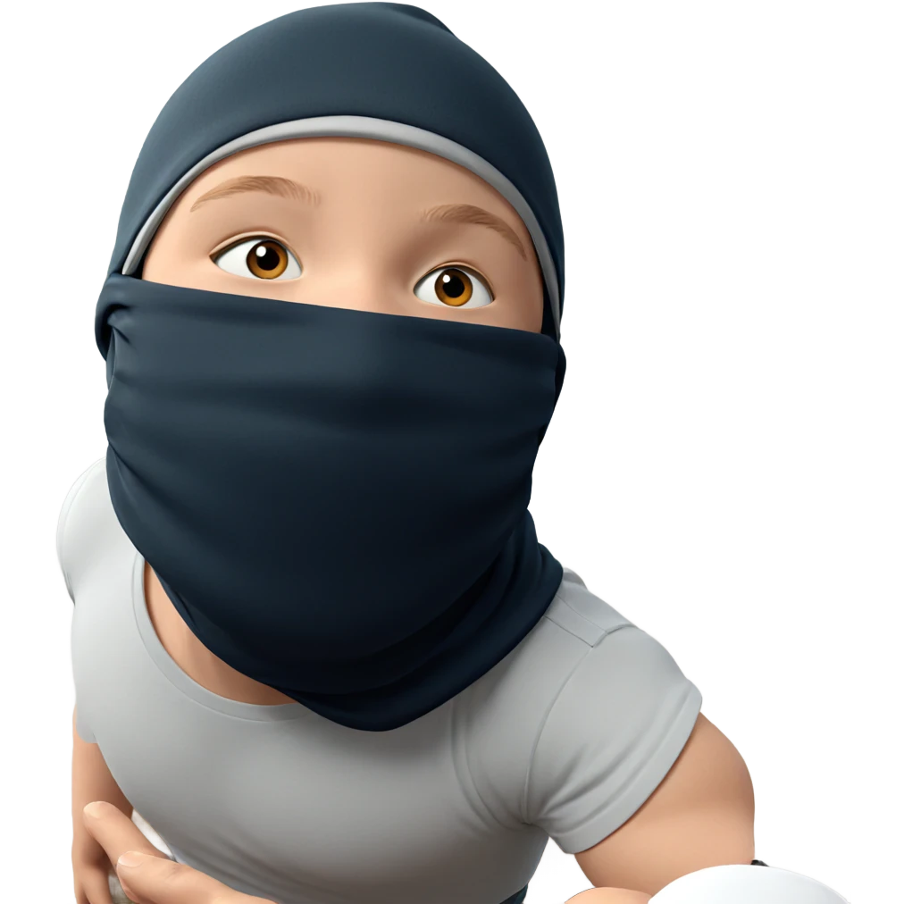 male portrait in mask emoji