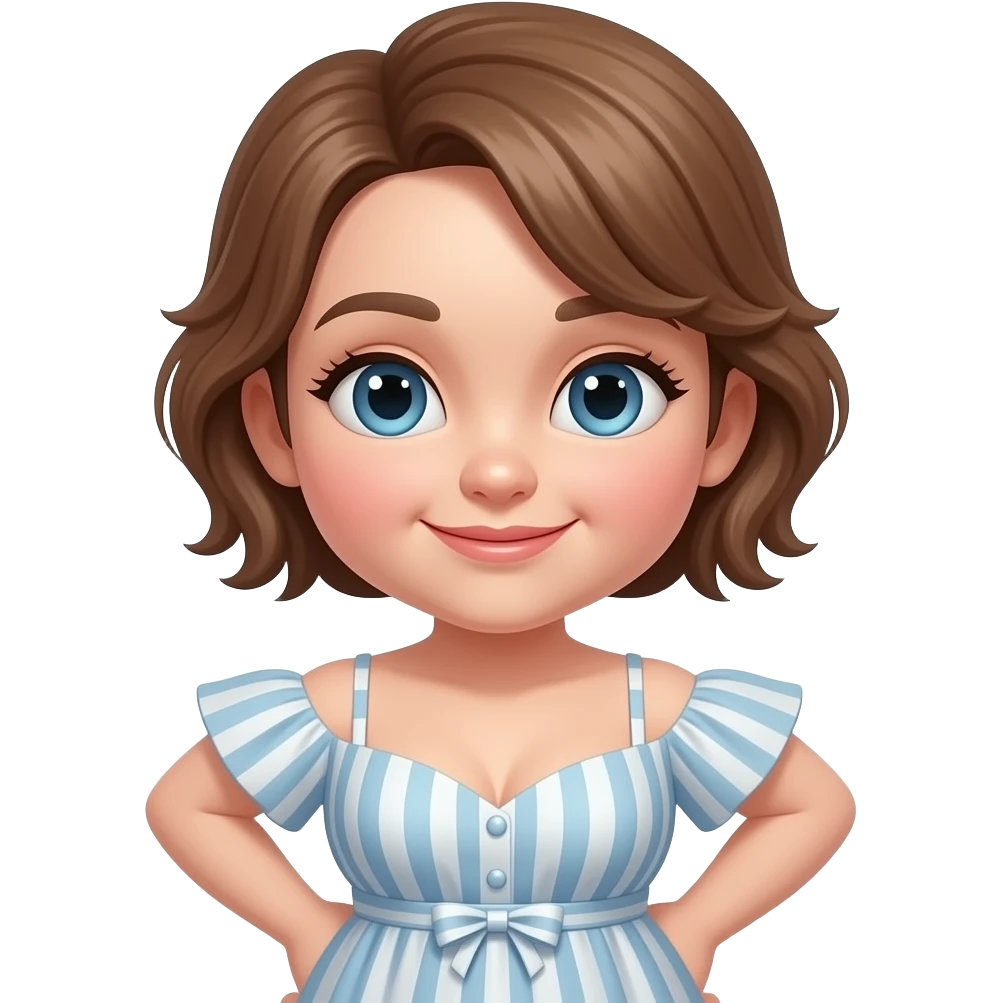 Naked woman in sundress, exposed butt, exposed breasts emoji