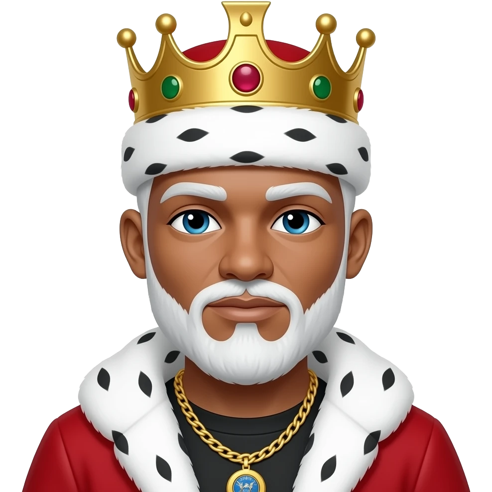 A king white skin emoji  like a rapper emoji