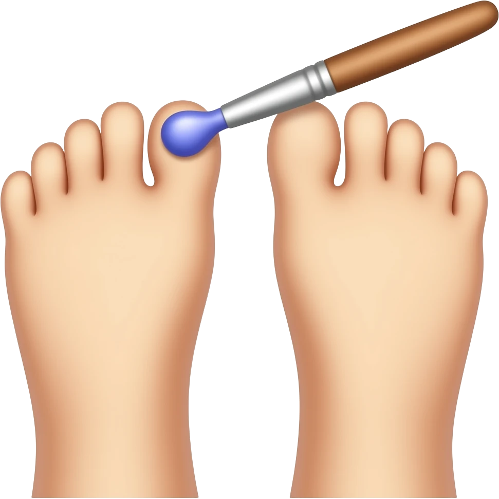 Toes with nail polish brush like standard nails emoji but with toes instead emoji