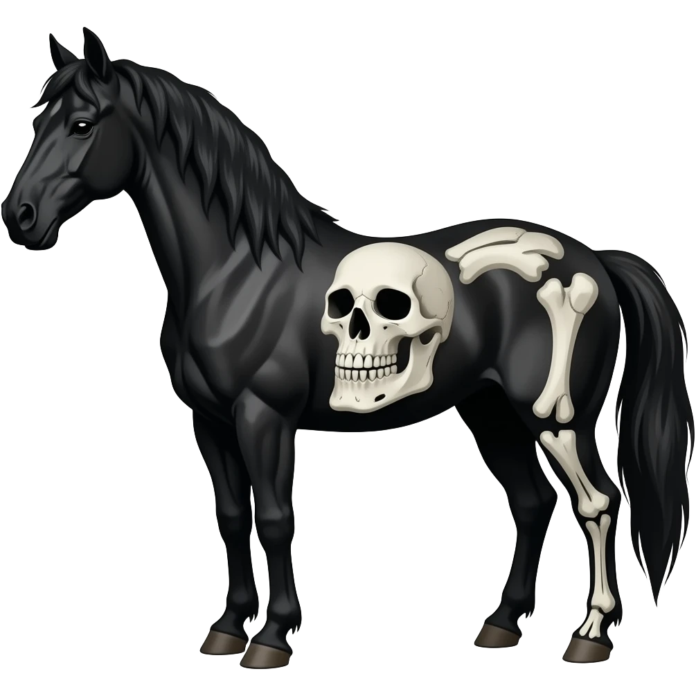 🐎💀black horse emoji