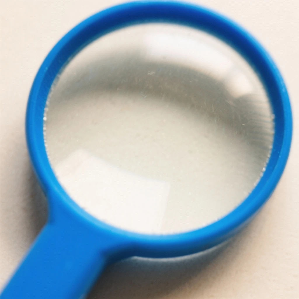 magnifying glass in blue plastic emoji