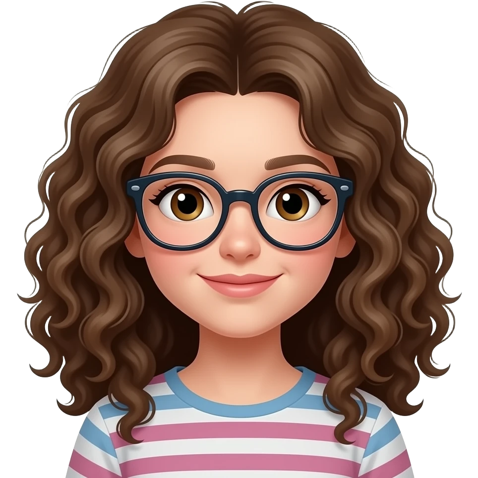 nerdy curly haired girl emoji