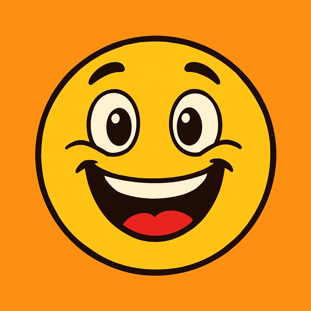 happy face cartoon style emoji