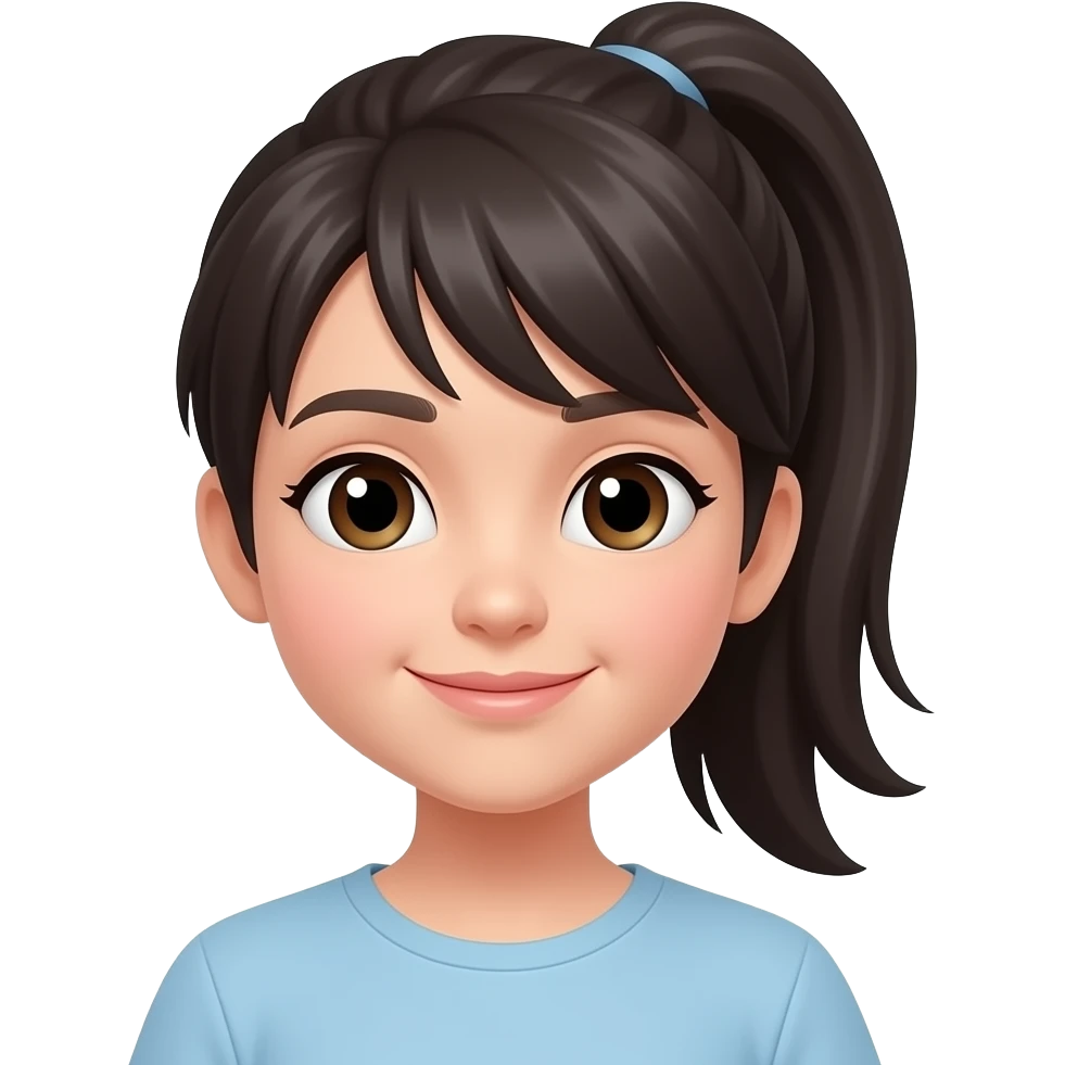 a girl with dark hair and ponytail emoji