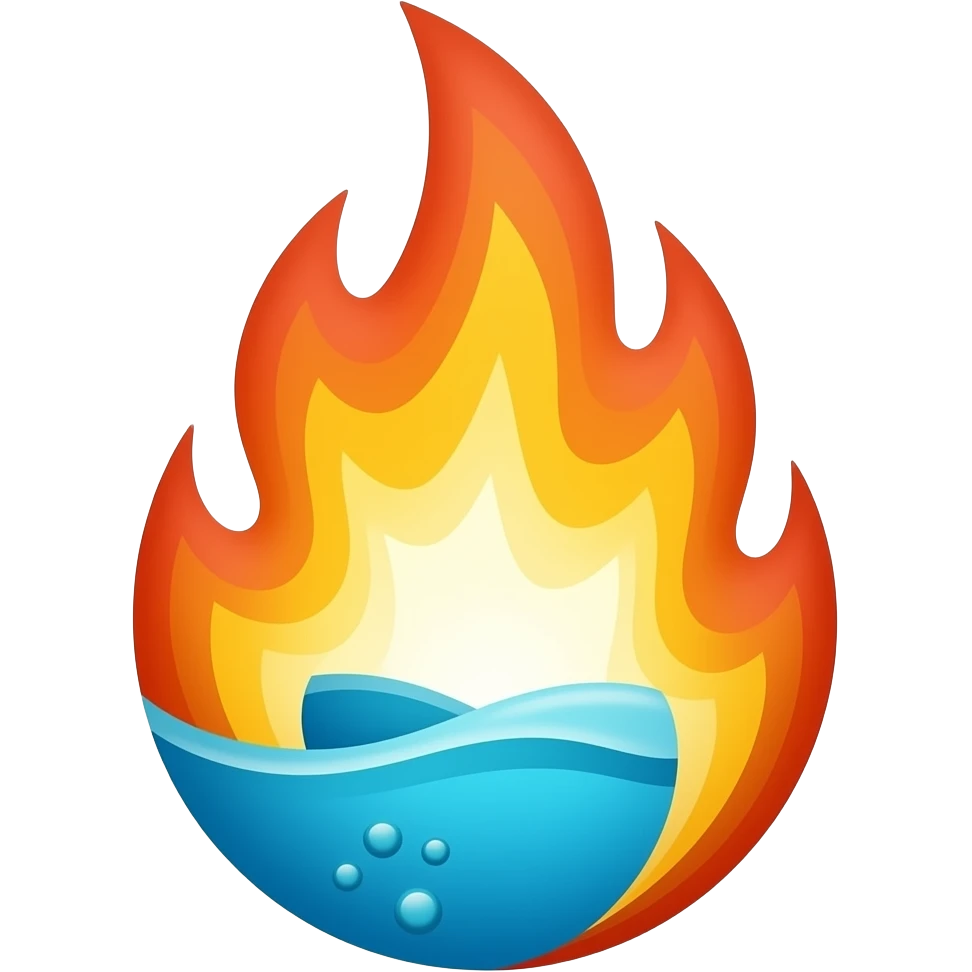 emblem of fire and water meeting emoji