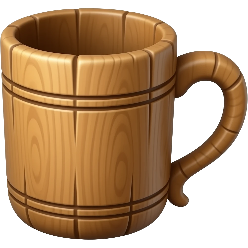 wooden old cup with handle emoji