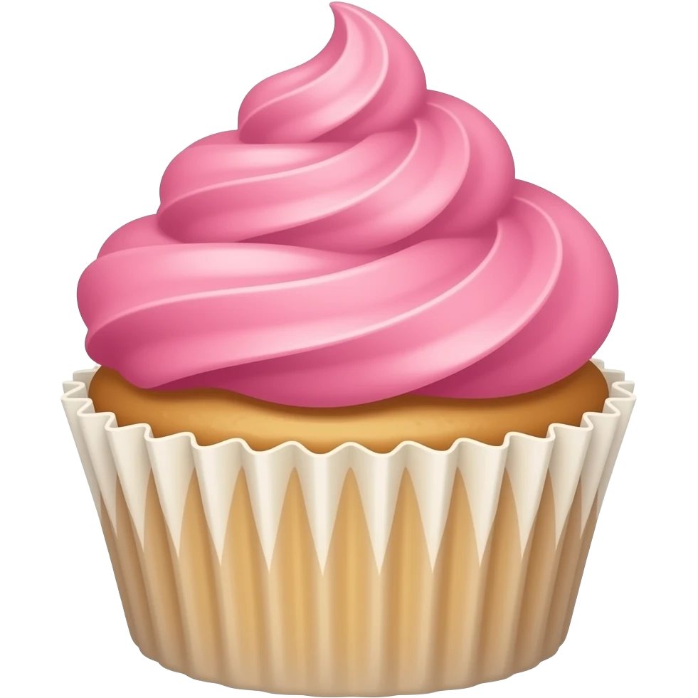 Cupcake with pink icing emoji
