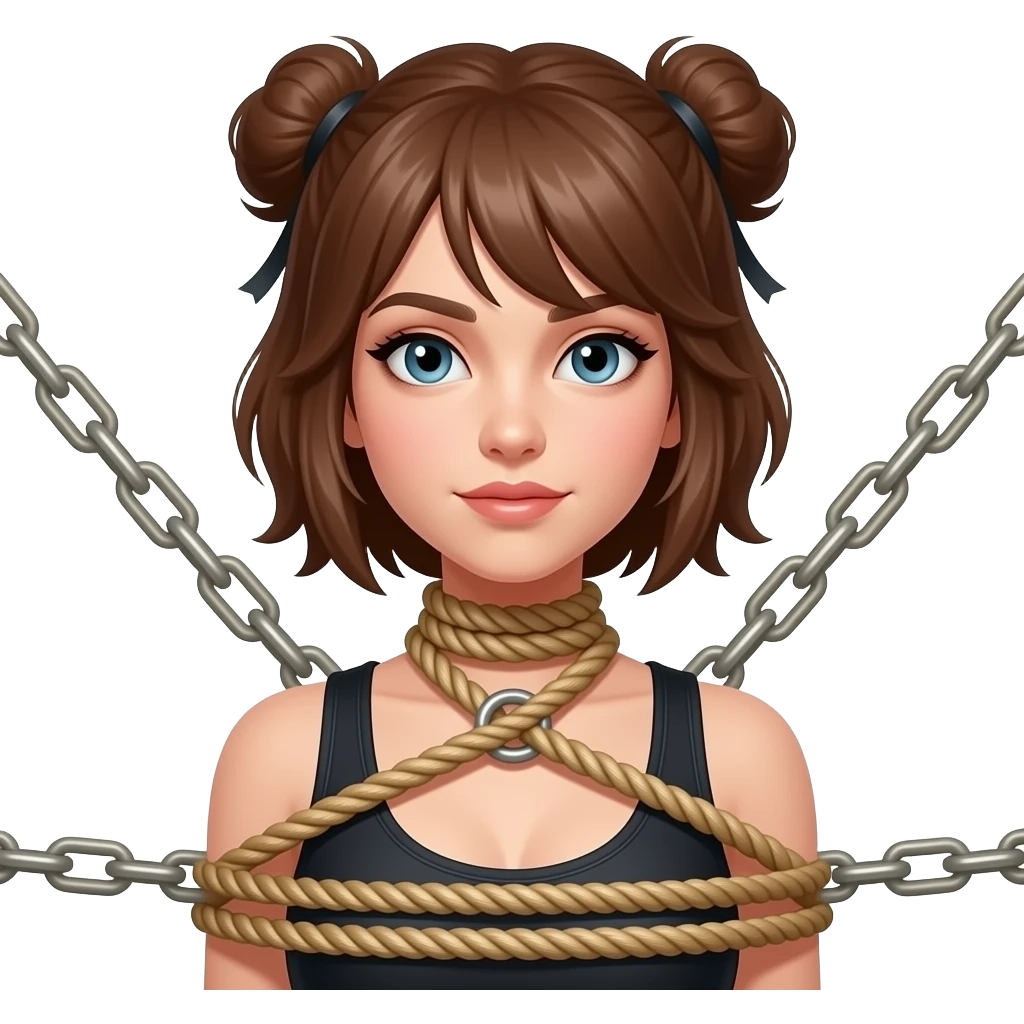 Girl in hardcore bondage emoji