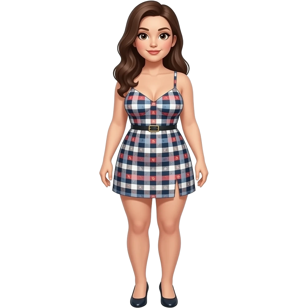 Tam boy kısa elbiseli büyük memeli bir kadın emoji