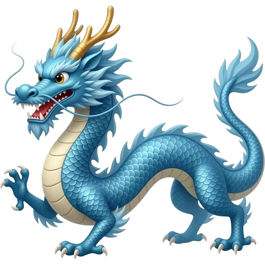 Blue Chinese dragon emoji