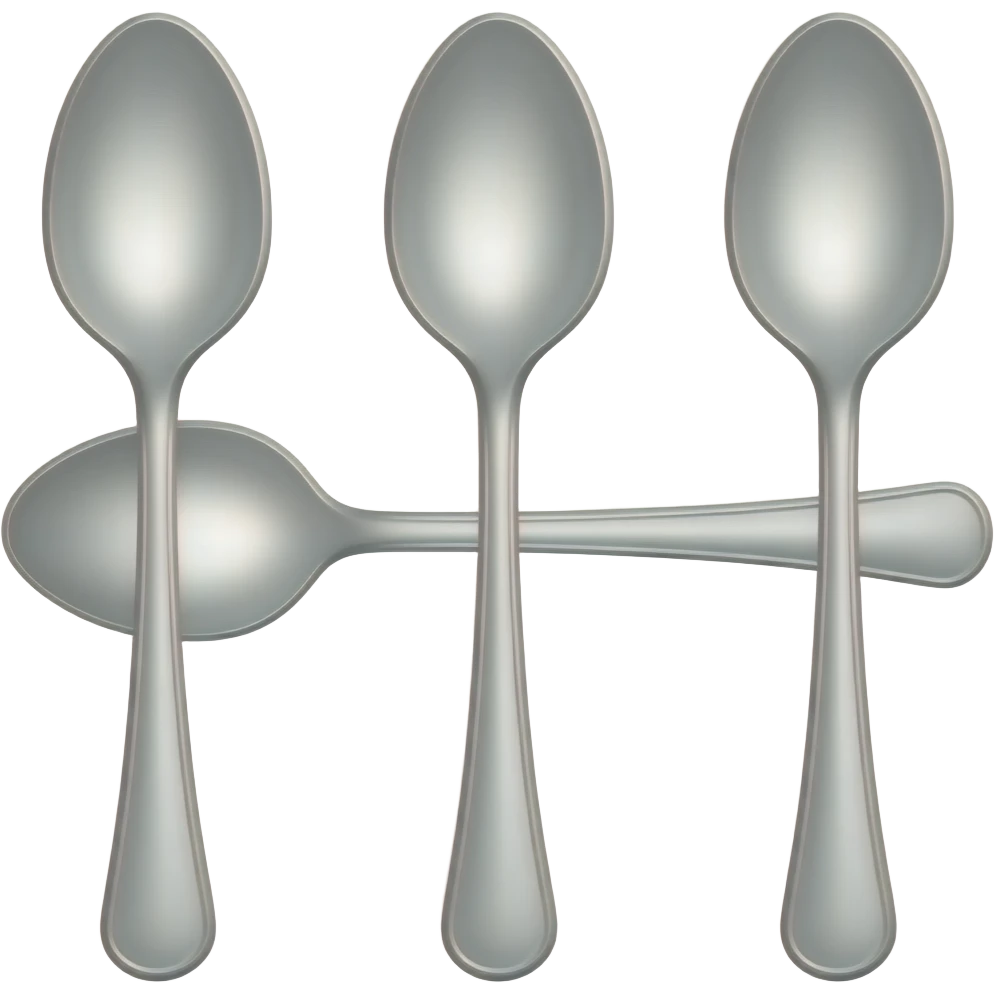3 silver spoons emoji
