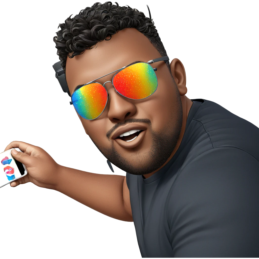dark-skinned male in sunglasses emoji