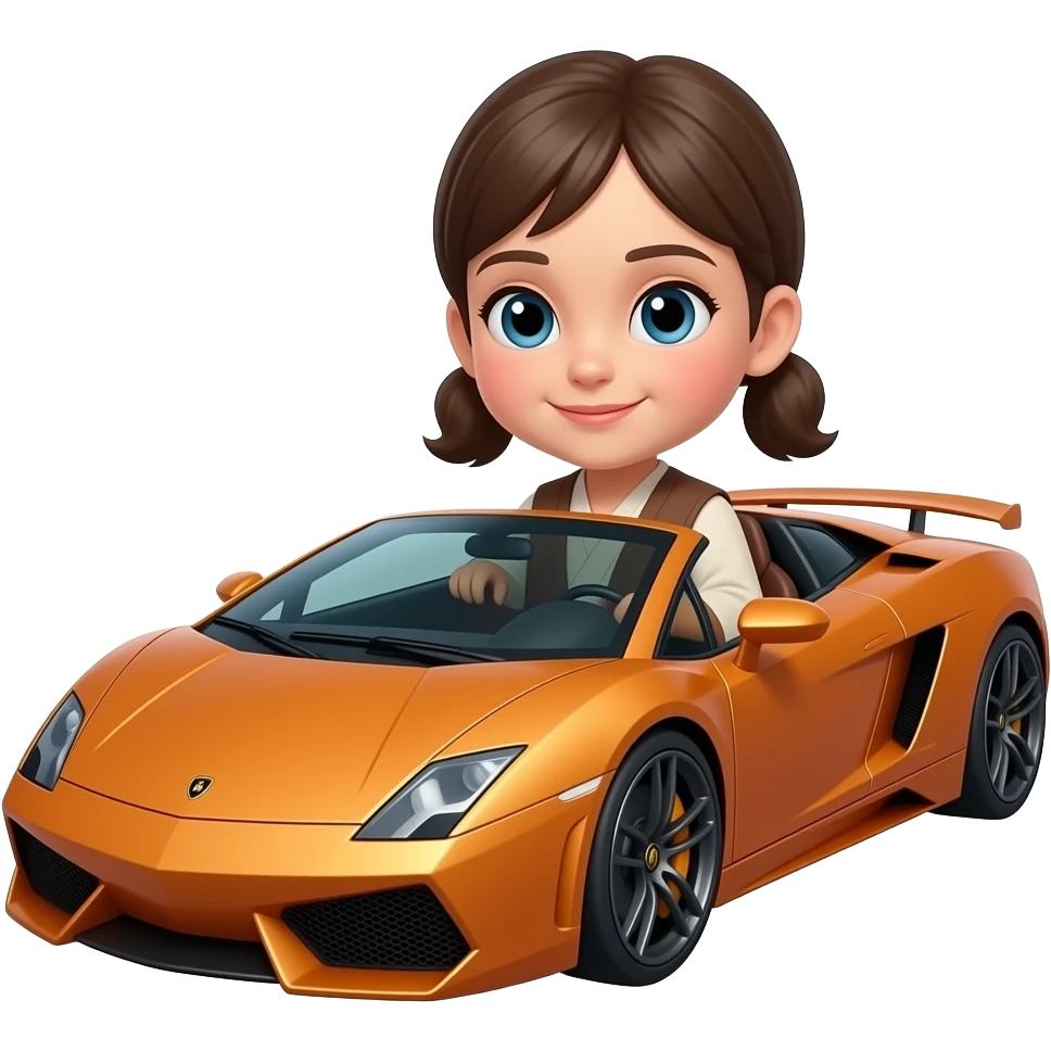 Маленькая девочка джедай в спорткаре emoji