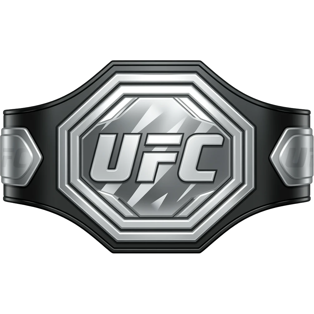 UFC silver and black championship belt, silver emoji