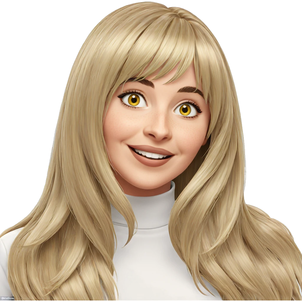 smiling girl with long hair emoji