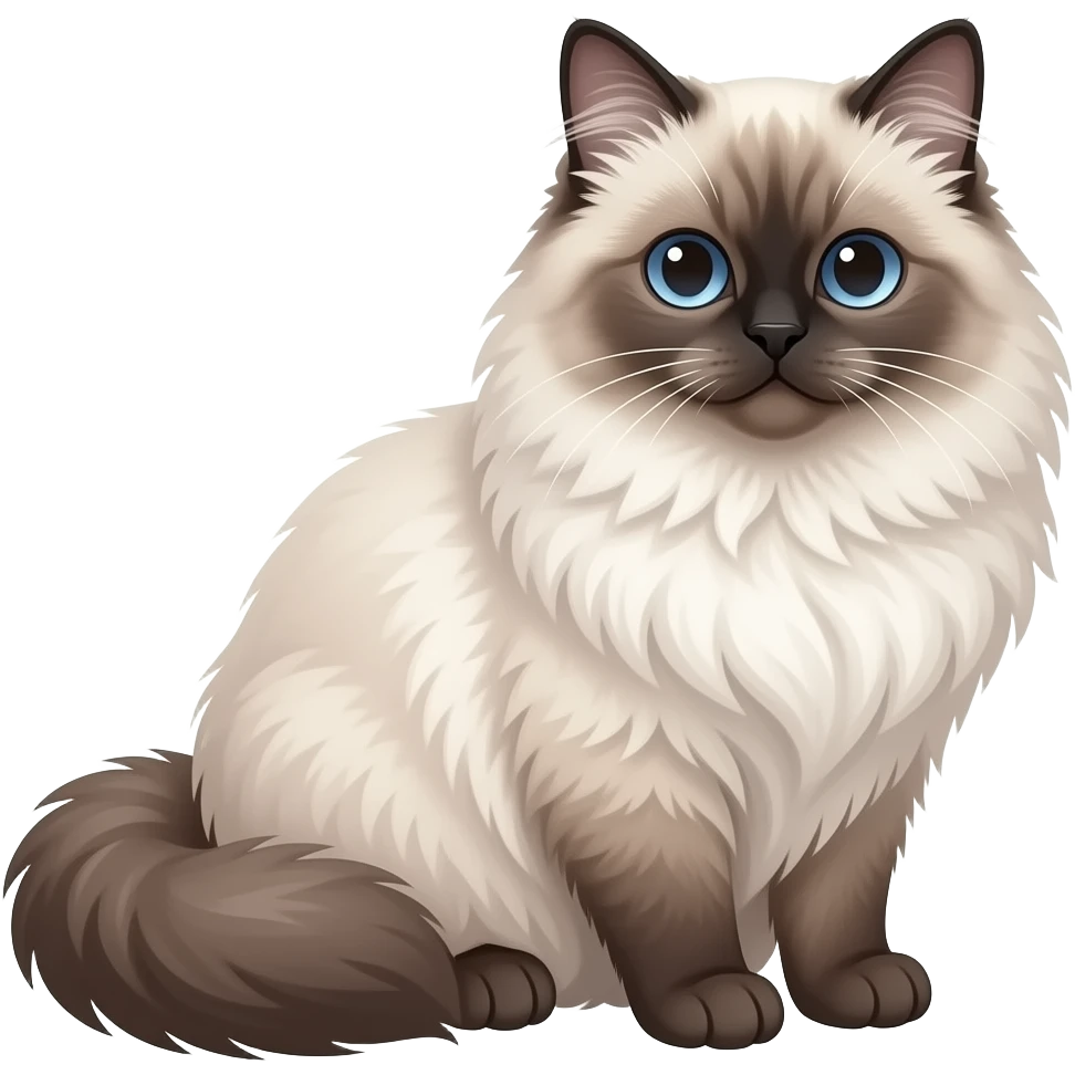 A fluffy ragdoll cat emoji