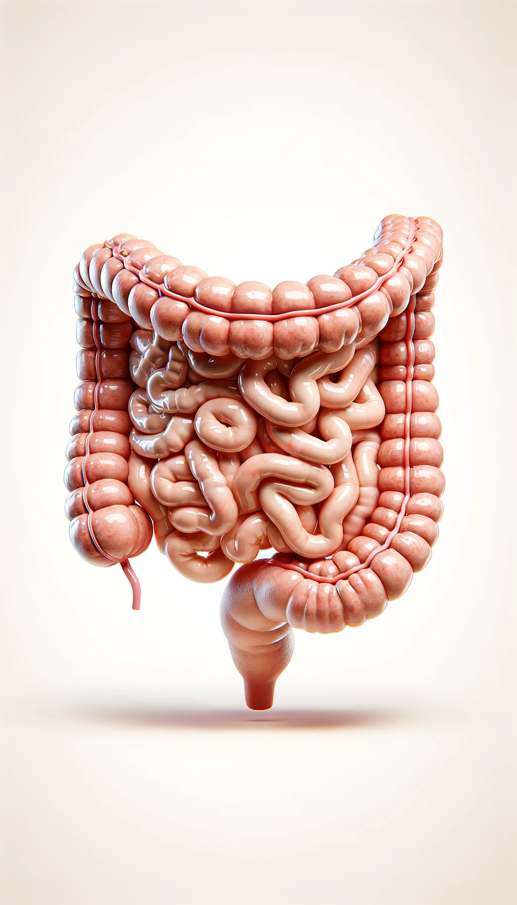 dolore all'intestino umano anatomico realistico, sfondo chiaro emoji