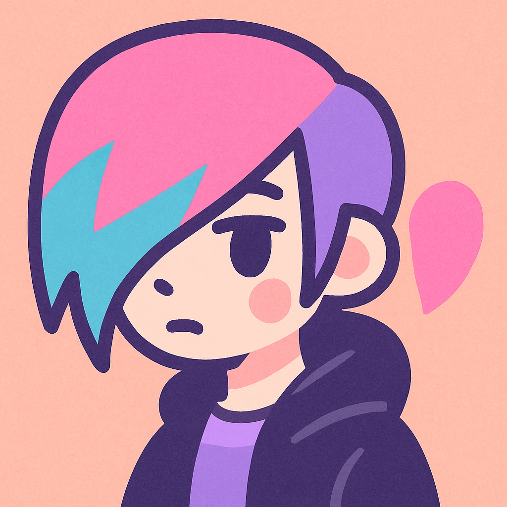 pastel emo profile picture with a heart accent, cute, expressive, minimal emoji
